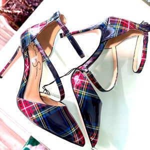 New! Never worn plaid heels Jessica Simpson